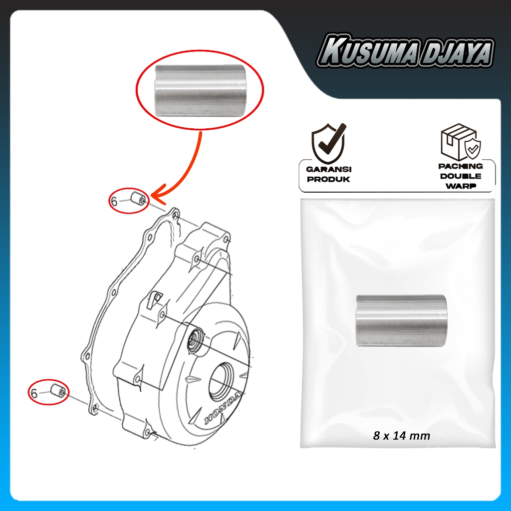 PIN DOWEL BOSH BLOK MAGNET VERZA CRF 150 SATUAN 8X14MM