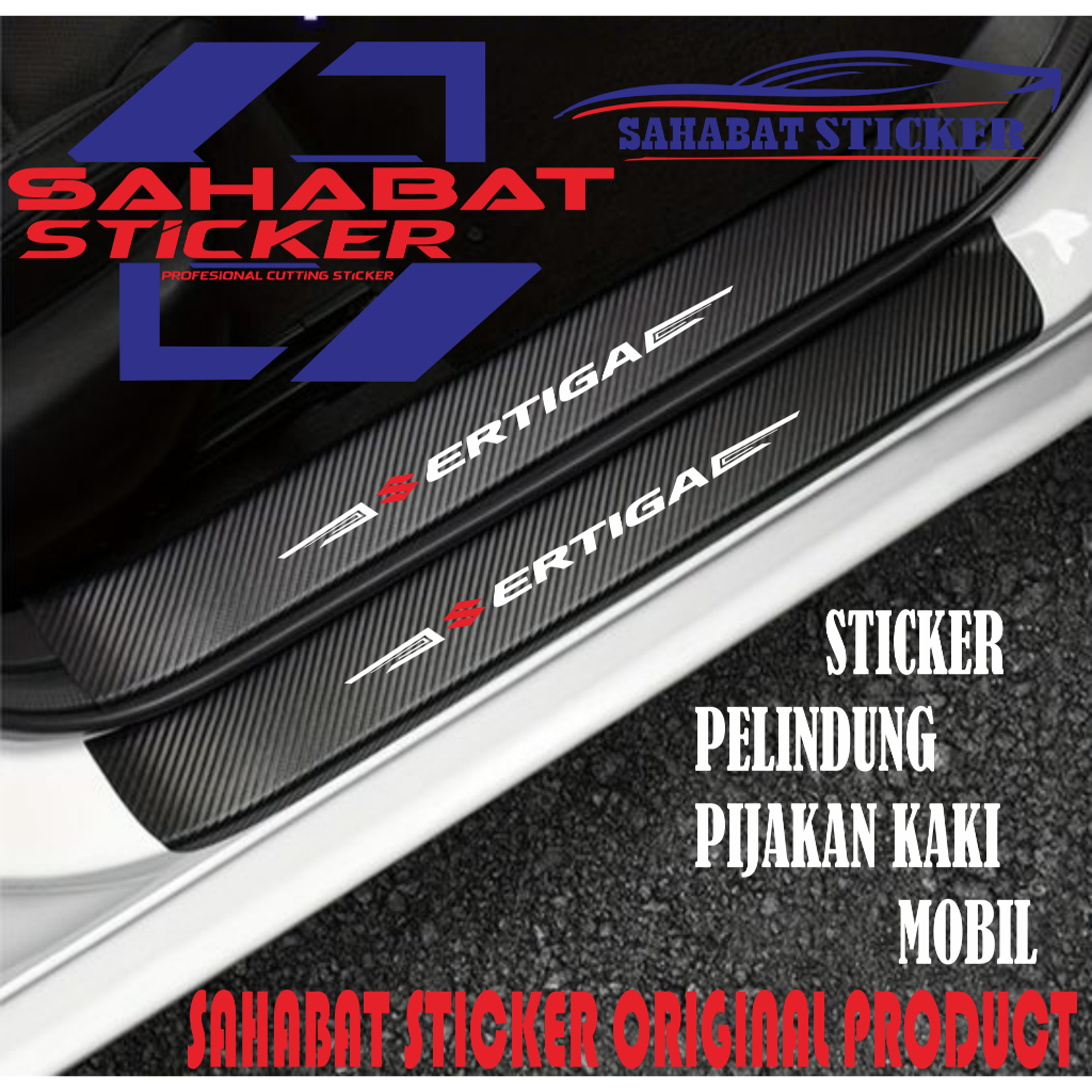 1-9 PCS sill plate /pelindung pijakan pintu mobil ERTIGA original  carbon bahan tahan goresan dan ke