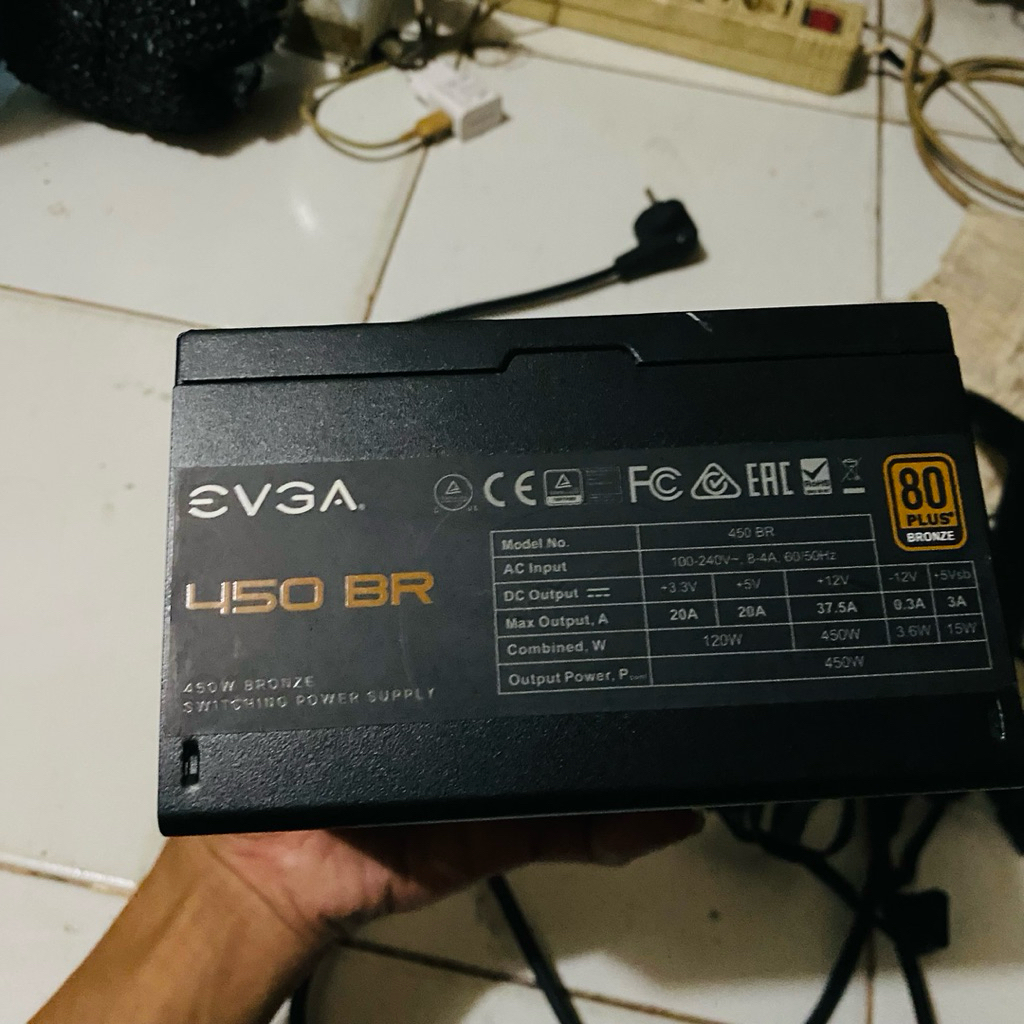 EVGA 450 BR 80+ Bronze fullset segel garansi off