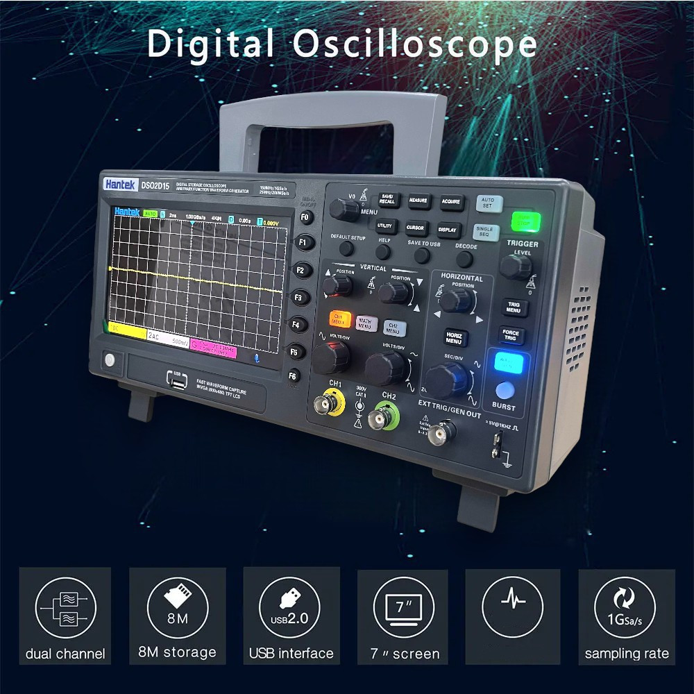 Digital Storage Oscilloscope Signal Generator with P4100 Probe Hantek DS02D15