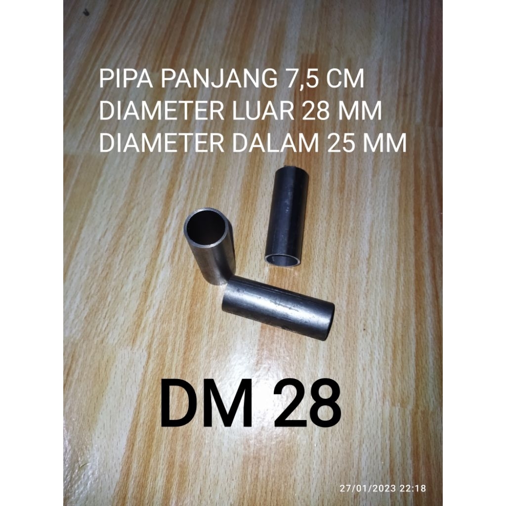 pipa sok/adaptor knalpot/slip on knalpot ukuran 25,28,32,35,38 panjang 6 sampai 8 cm
