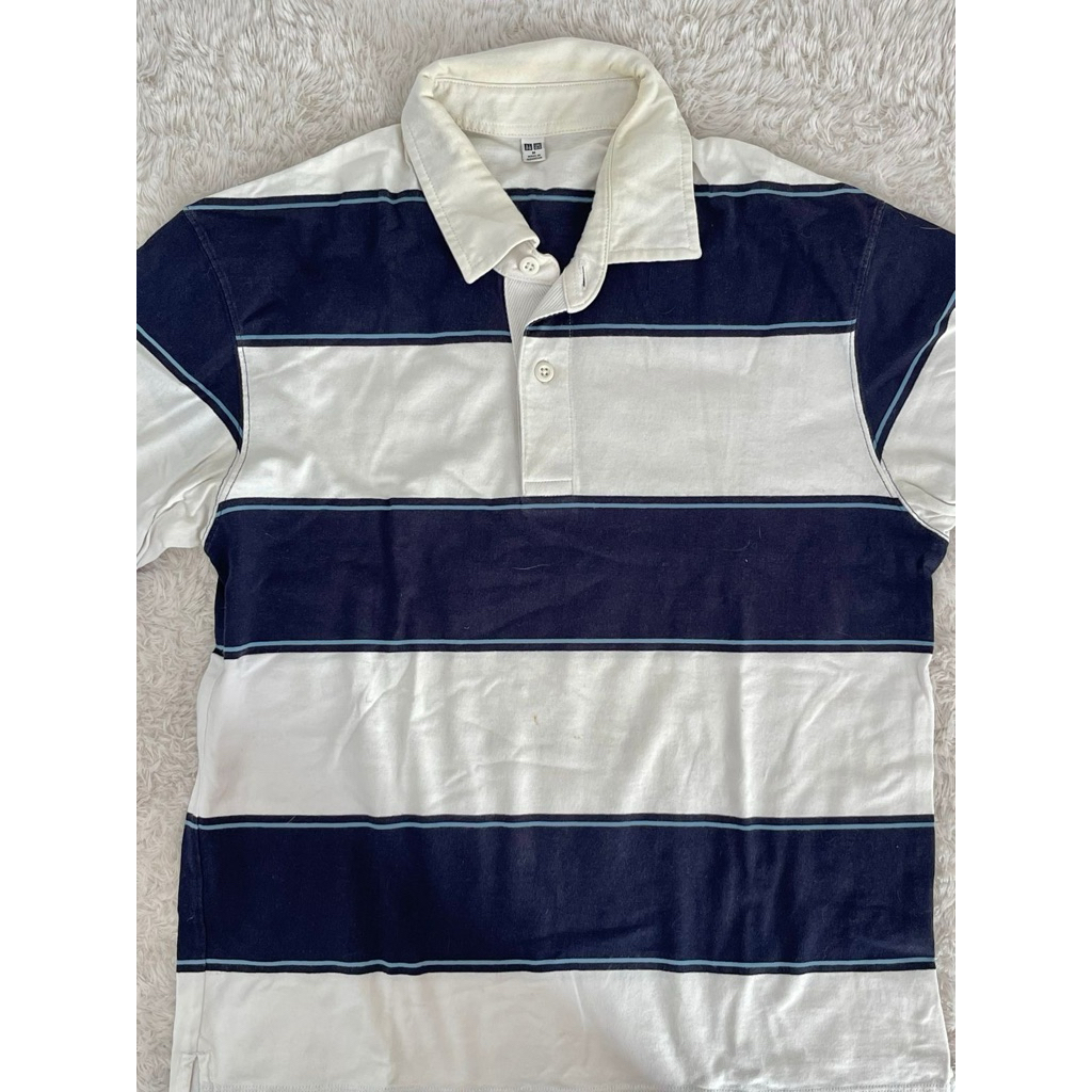 [PRELOVED] Uniqlo Striped Rugby Polo Shirt (Short Sleeve)