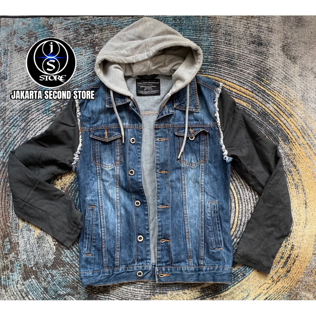 Jaket Jeans Hoodie Zara Man Limited Collection