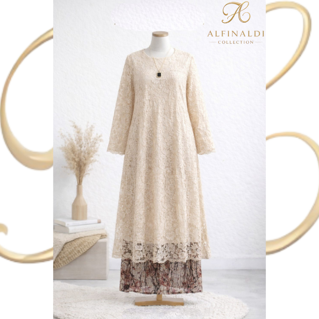 Gamis Dress Brokat Alfinaldi Aysha Lace Dress