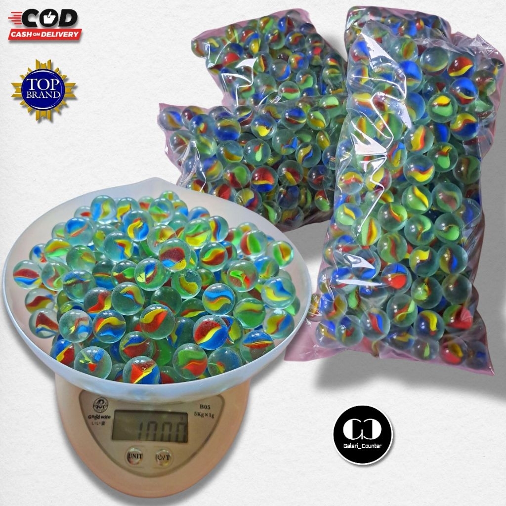 1KG Klereng Warna Warni & Klereng Susu ( ISI -+190 ) Klereng Blimbing Mainan Jadul Gundu