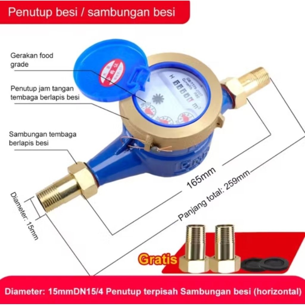 promo obral meteran air / meteran air PDAM sni / meteran air 1/2 air jarum PDAM SNI