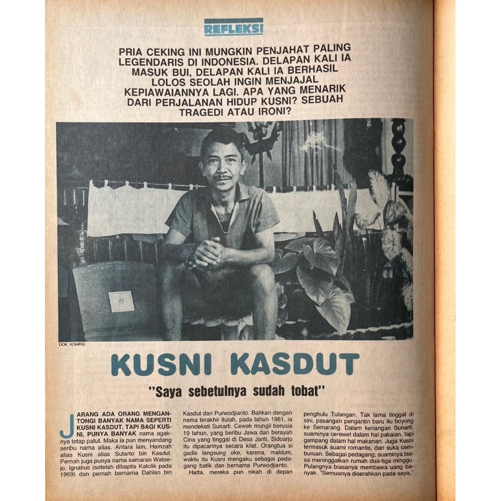 Majalah Tiara 27 Oktober 1991 : Cover Poppy Dharsono + Biografi Kusni Kasdut