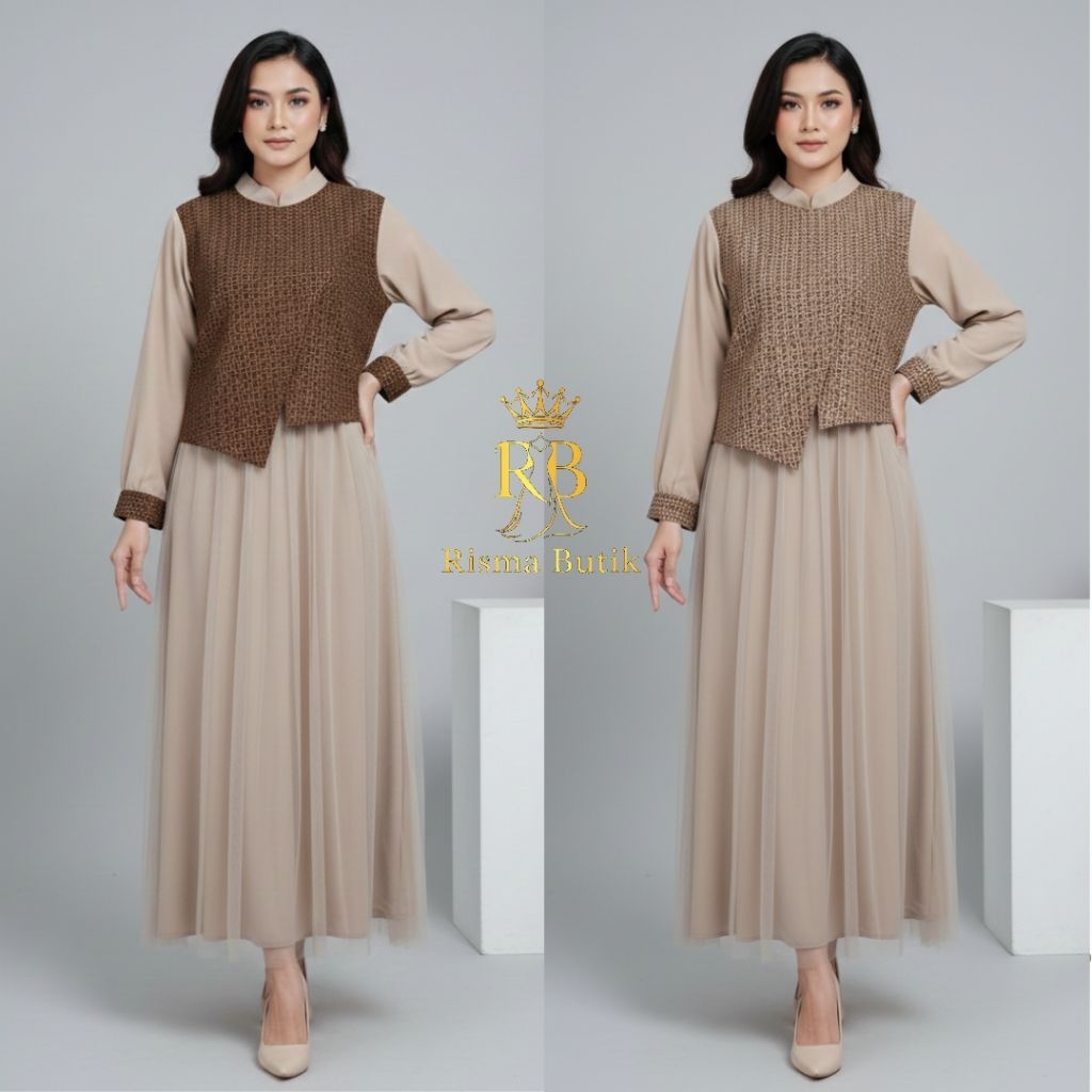 Gamis Fukuro Tile Gamis Wanita Remaja Lebaran Kondangan