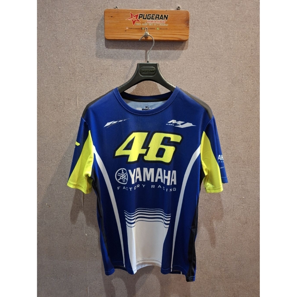 KAOS  JERSEY YAMAHA VALENTINO ROSSI SIZE XL LD 116  IMPORT BAHAN POLYESTER