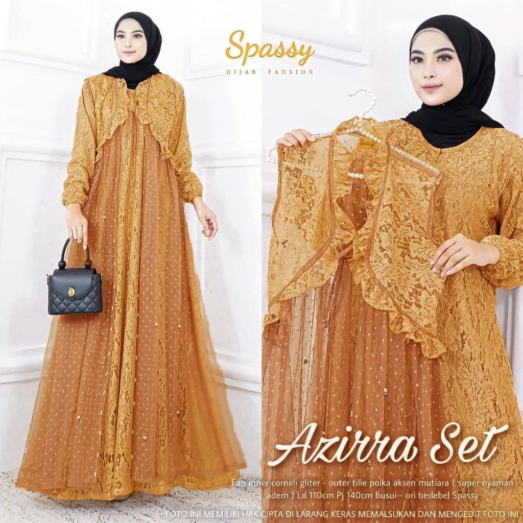 Abayah Fashion Muslim maxi dress Busui azirra set