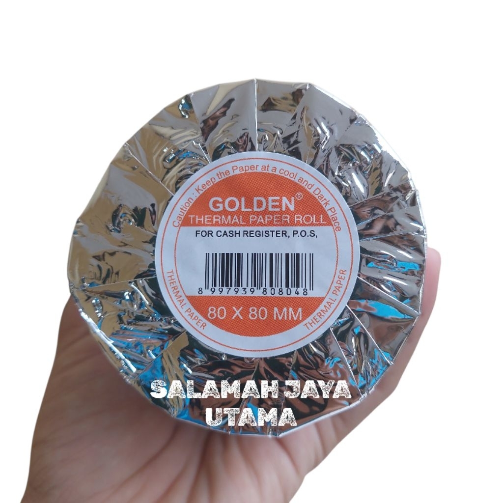 GOLDEN Thermal Paper Roll 80x80mm / Kertas Thermal / Kertas Kasir 80x80 mm / Golden Thermal Premium