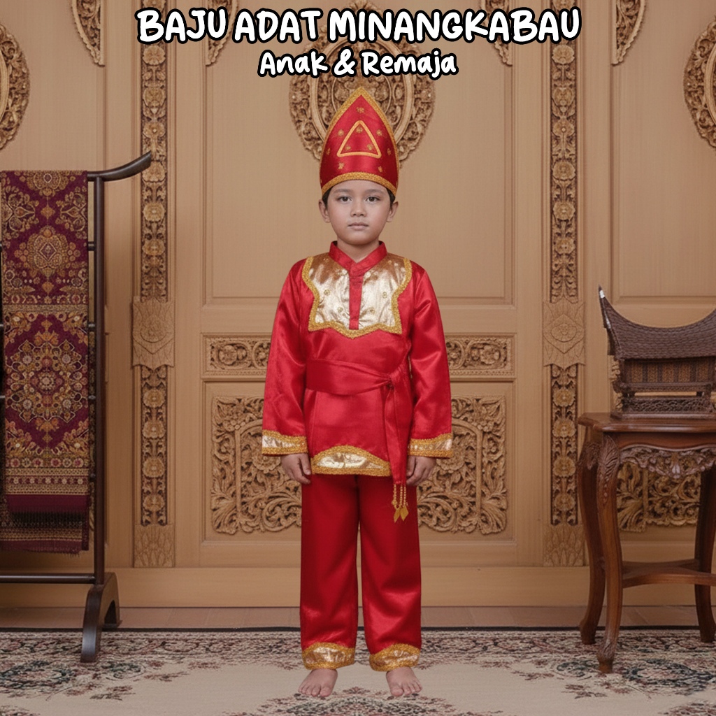 Baju Adat Minang Anak Laki Laki (GOLD) / Baju Adat Padang / Baju Tari Minang