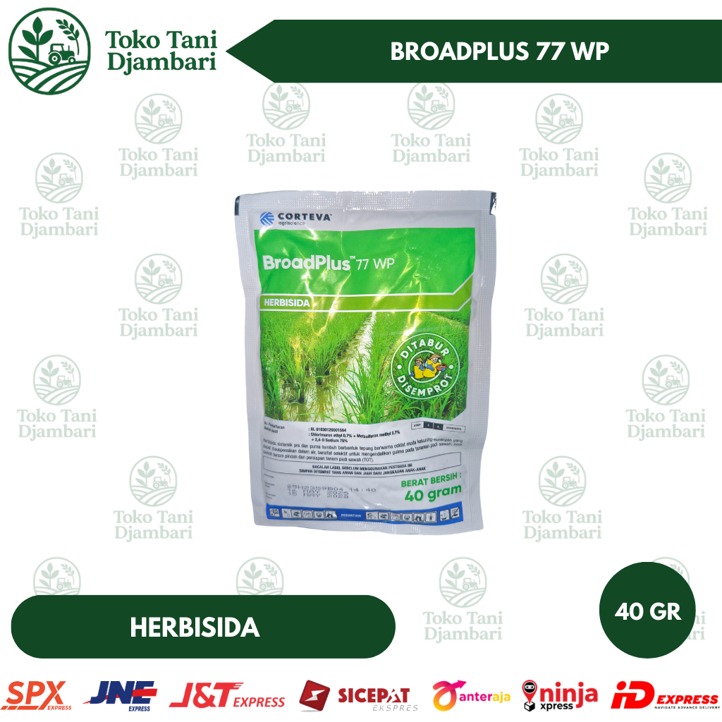 Herbisida BroadPlus 77 WP Corteva 40 Gram – Pembasmi Gulma Daun Lebar & Rumput | Chlorimuron Ethyl, 