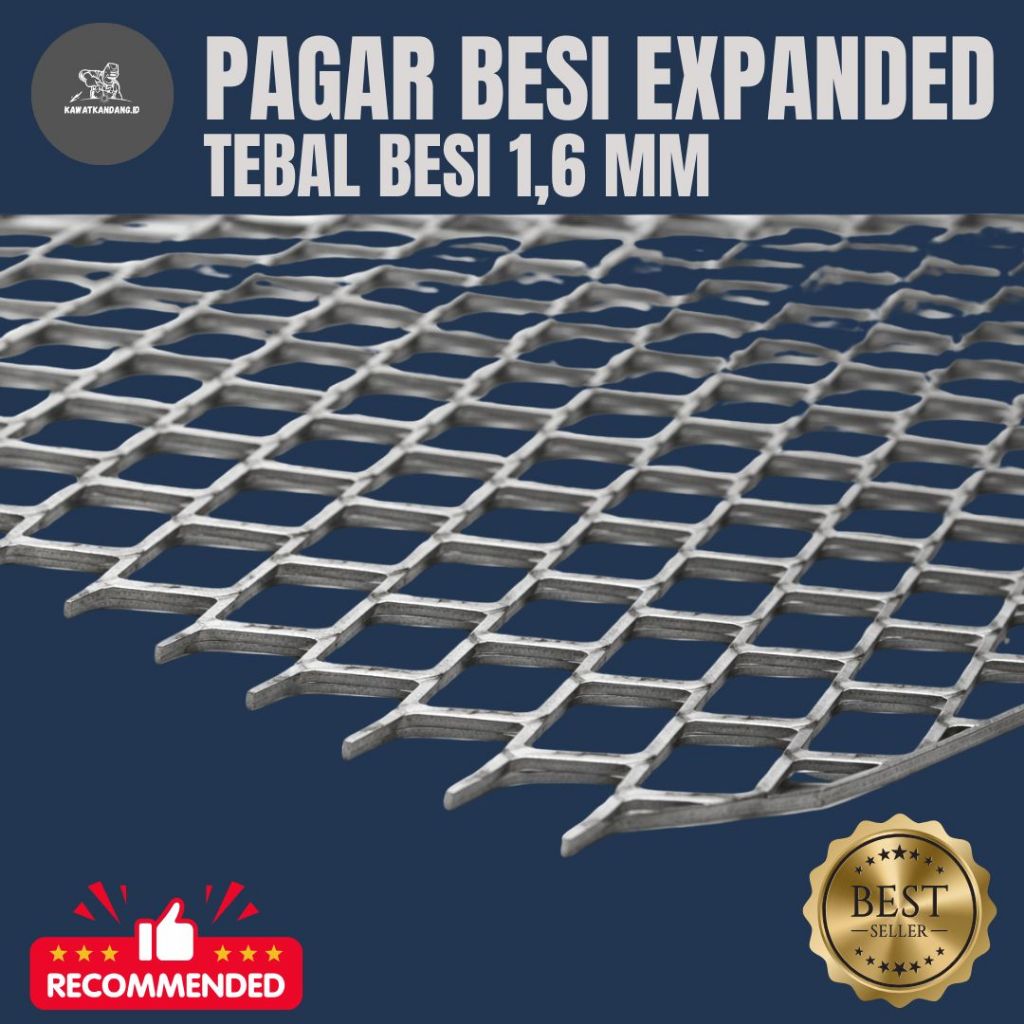 Pagar Besi Expanded Metal Tebal 1,6mm Ukuran 1,2 x 2,4 meter | Tipe F 1628 - D 1620
