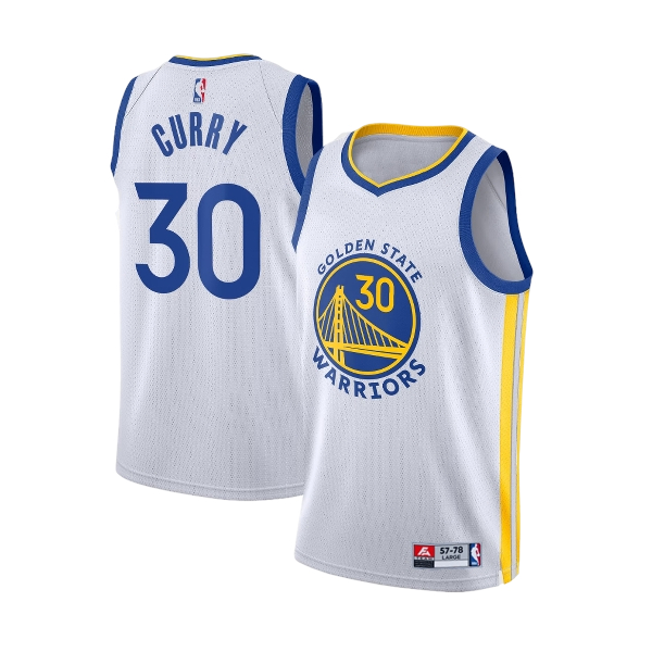 JERSEY BASKET CURRY #30 WARRIORS PUTIH