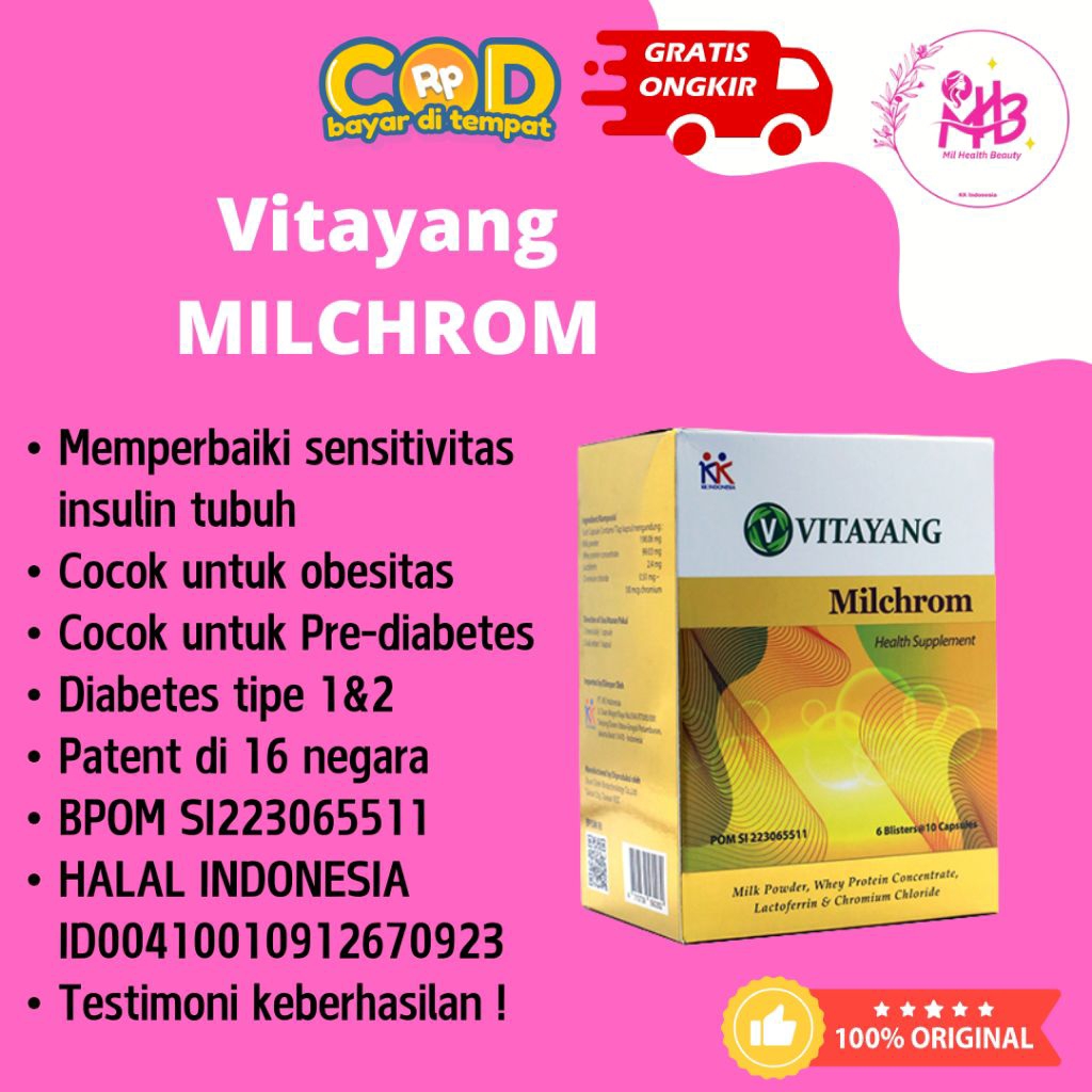 Vitayang Milchrom suplemen diabetes isi 60 kapsul
