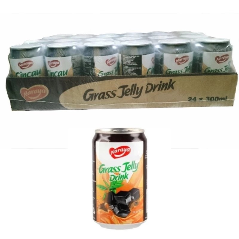 Minuman Kaleng rasa Cincau merek Naraya / Minuman Kaleng Naraya 1 dus isi 24 kaleng