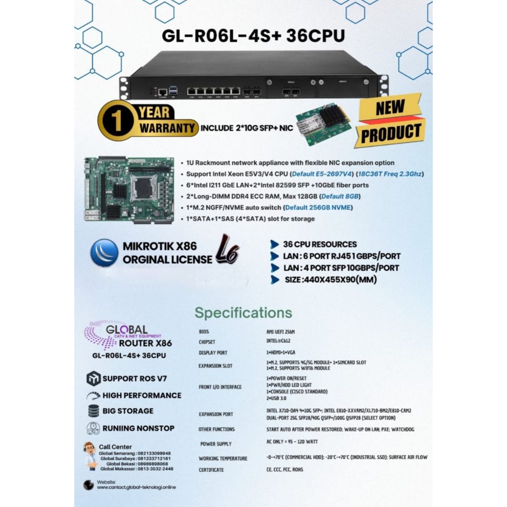 MIKROTIK X86 LAN 8RG45 2.5GBPS/PORT