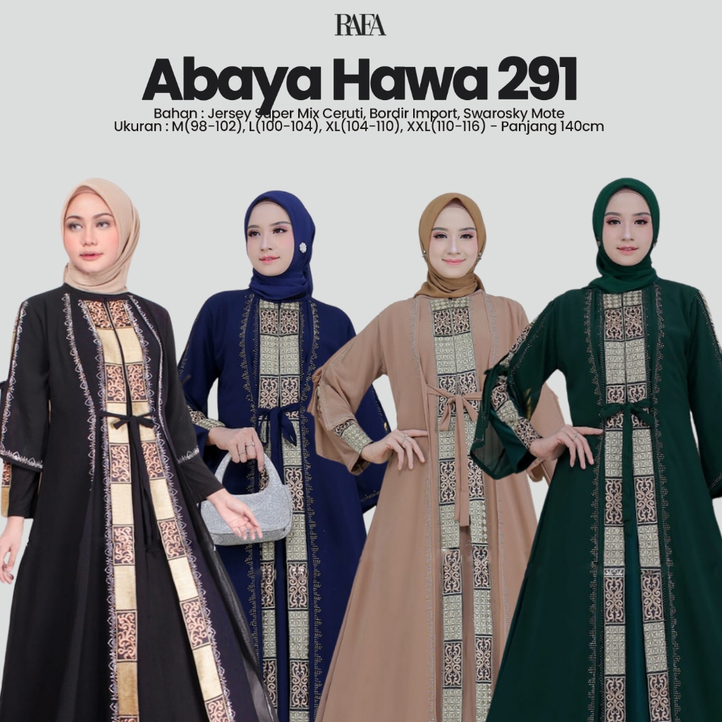 Abaya Turkey Warna HAWA 291 Abaya Bordir Jumbo - FARZOLLA