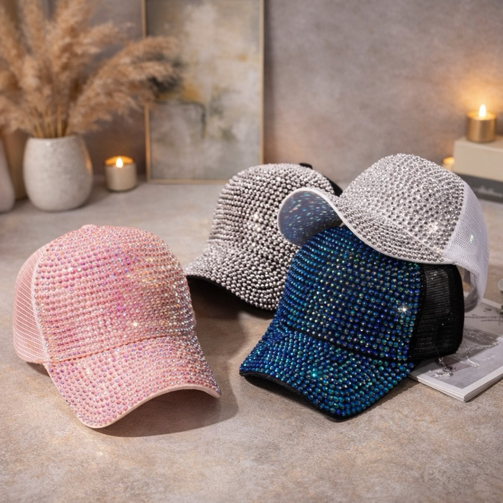 Topi Baseball Tekuk Blink Mutiara Pria Wanita Import