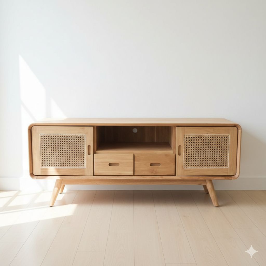 Bufet tv minimalis rotan/ bufet tv rotan/ bufet tv retro