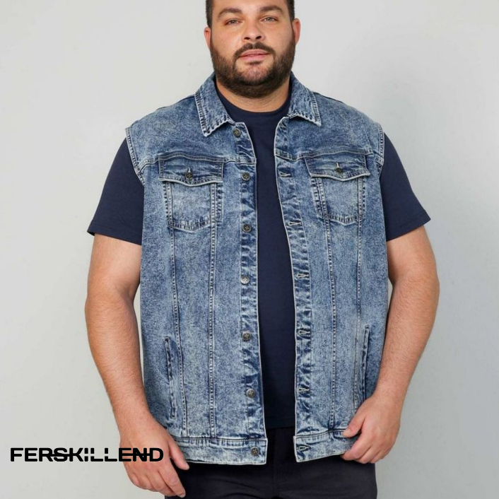 Rompi Motor jeans pria jumbo  M-XXXL , Bikers Vest Denim  Flower Country (COD)