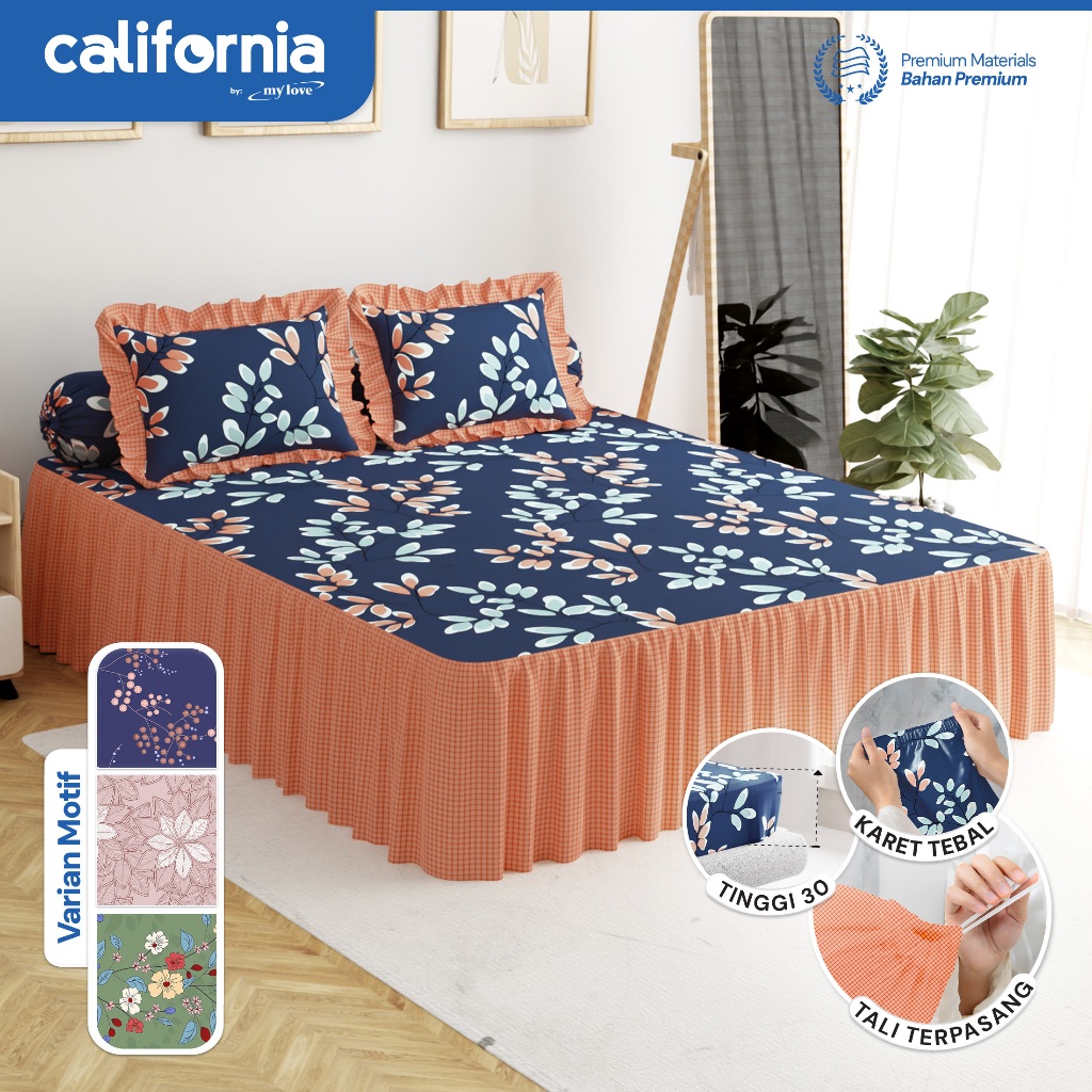 CALIFORNIA Sprei King Rumbai 180x200