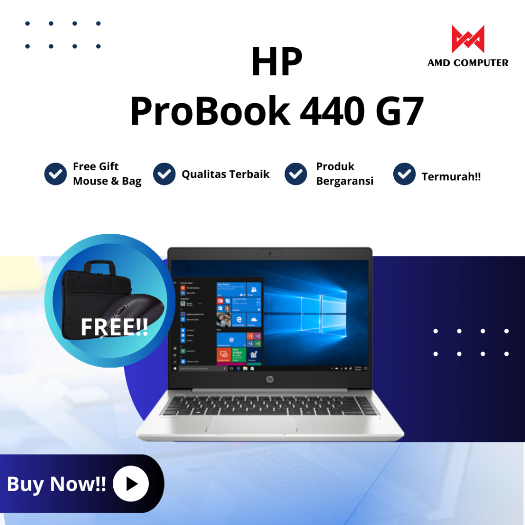 Sale HP Laptop Probook 440 G7 core i5 gen 10 Ram 8GB SSD 256GB