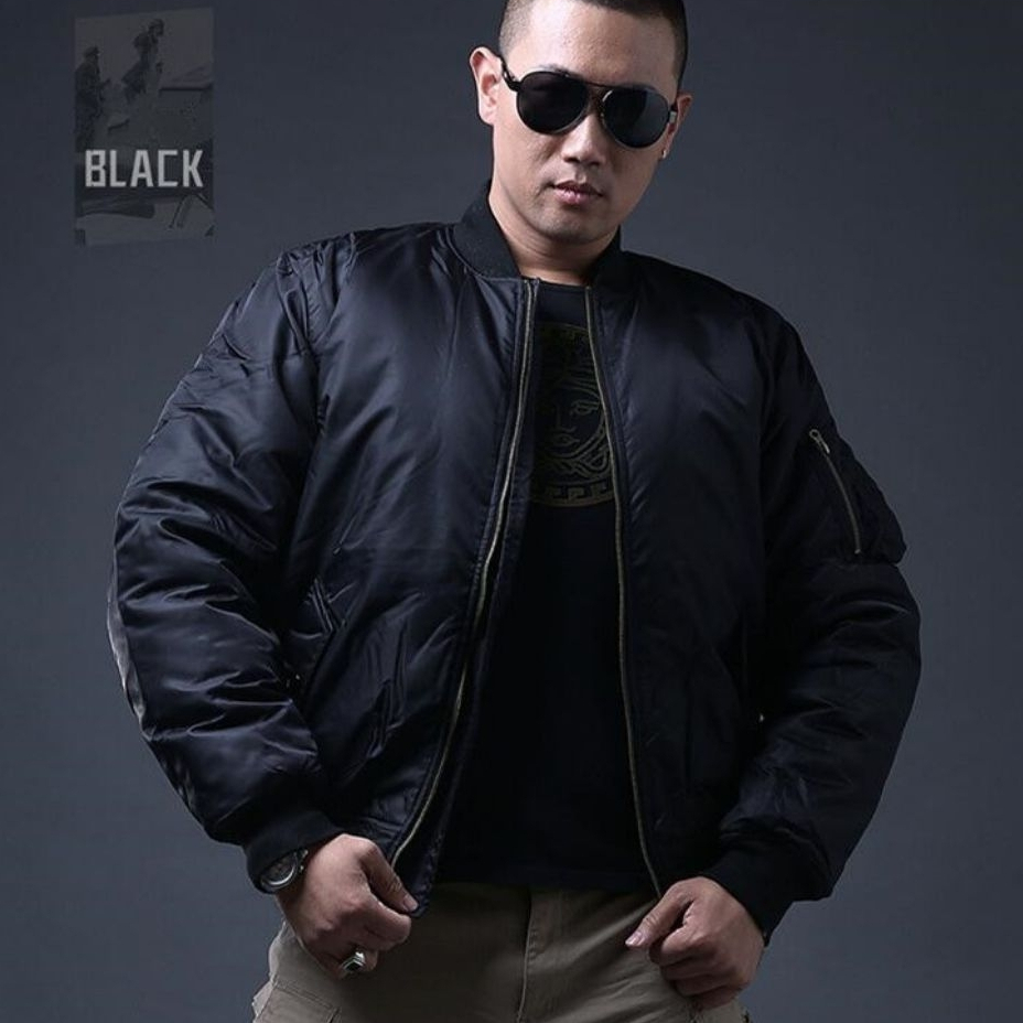 Big Size | Jaket Bomber  Polos Pria/Wanita Jumbo M-5XL / Bomber