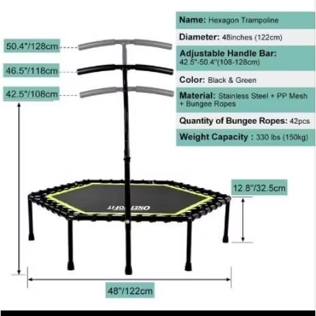 Onetwofit Trampolin PRELOVED 48INCH