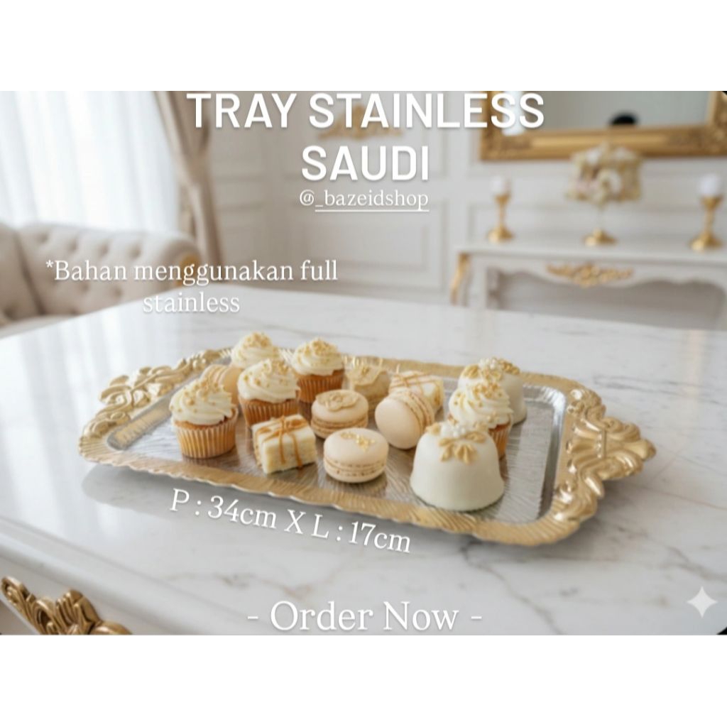 Tray Stainless Saudi / Nampan Saji / Talam Kue Stainless