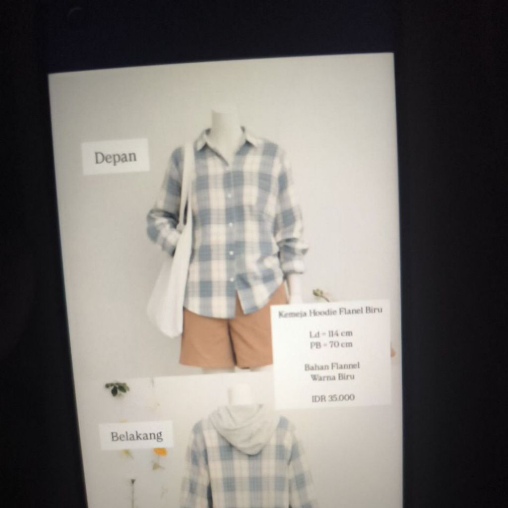 Kemeja Hoodie Wanita Flanel