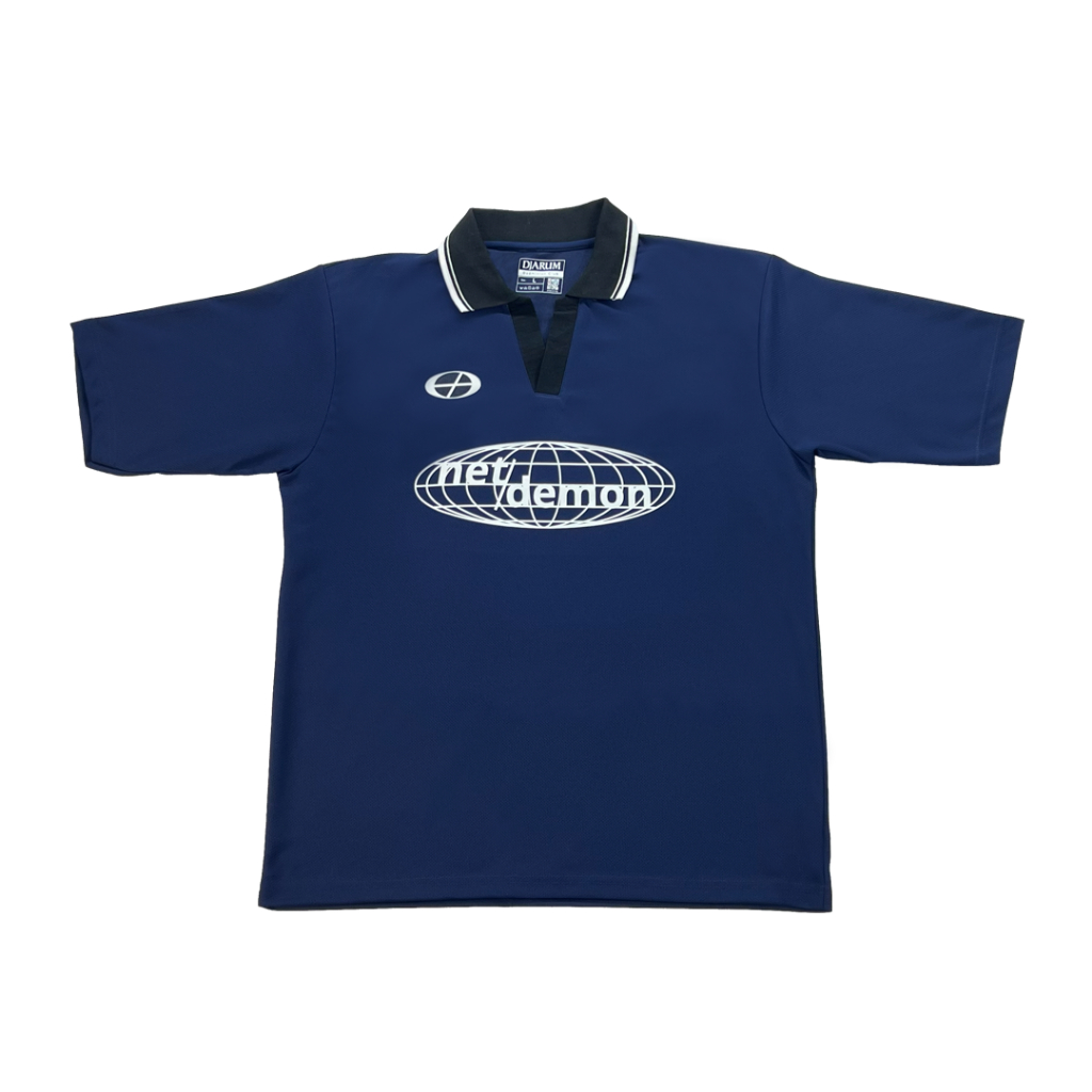Jersey Kerah PB Djarum Navy Net Demon – Desain Garang & Sporty
