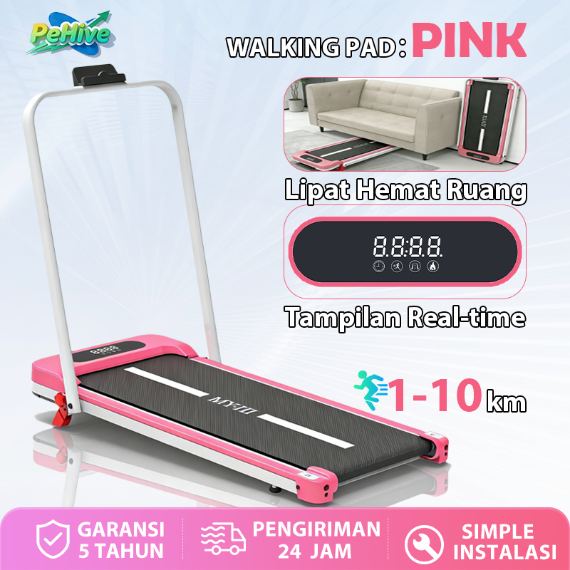 PeHive Treadmill Listrik Lipat Treadmill Pastel  Low Watt Treadmill Incline Walking Pad
