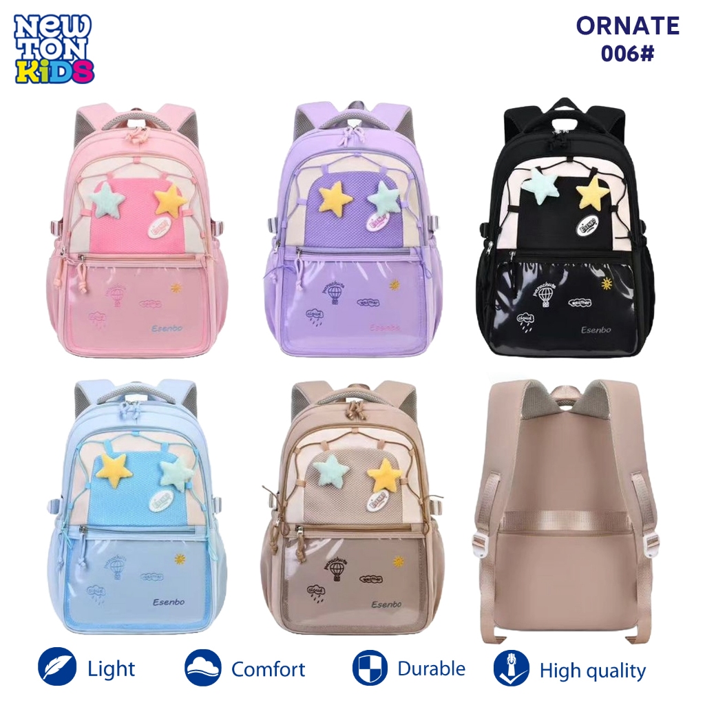 Newtonkids - Tas Sekolah Ornate Korea Cewek Kode 006/Ransel Korea Ornate Lucu/Tas Ransel Sekolah SD/