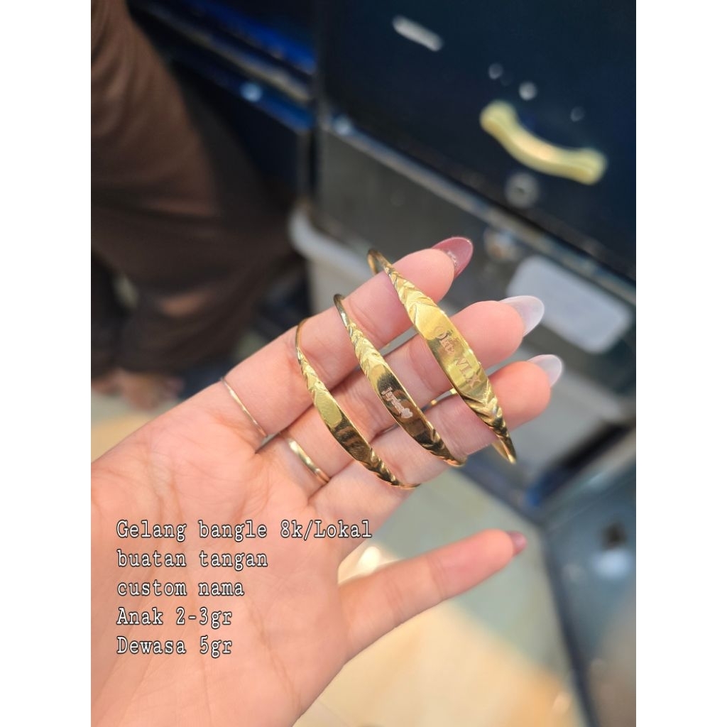 Gelang bangle anak dewasa engrave nama shio zodiac