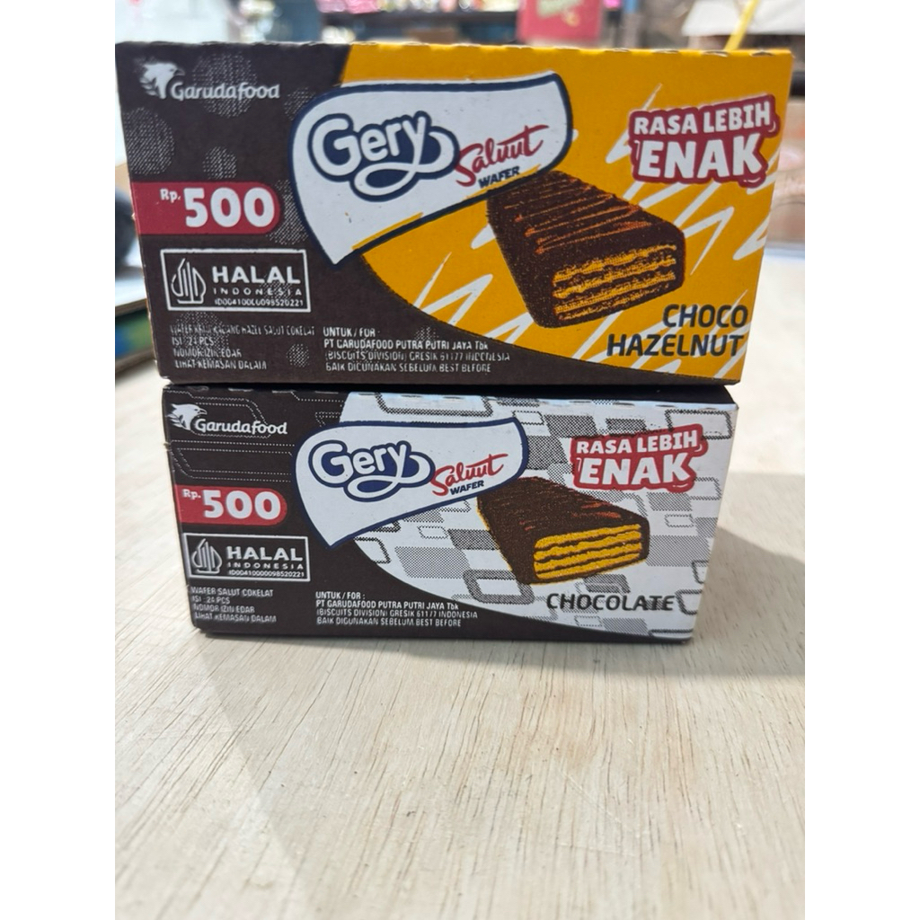 Gery salut Box kardus - Isi 24 pcs wafer salut cokat