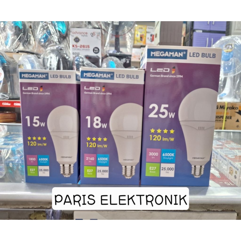 Megaman Lampu Led A Bulb 18W 15W 12W Cahaya putih