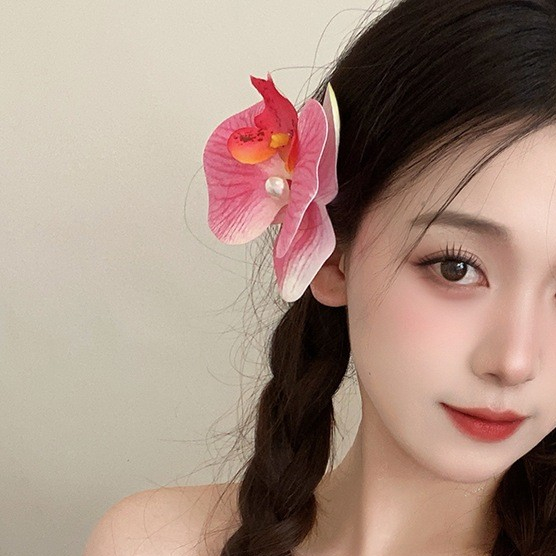 CLODY - Jepit Rambut Orchid Hair Clip Aksesoris Fashion Bunga Anggrek Jepit Hias Kerudung Kekinian