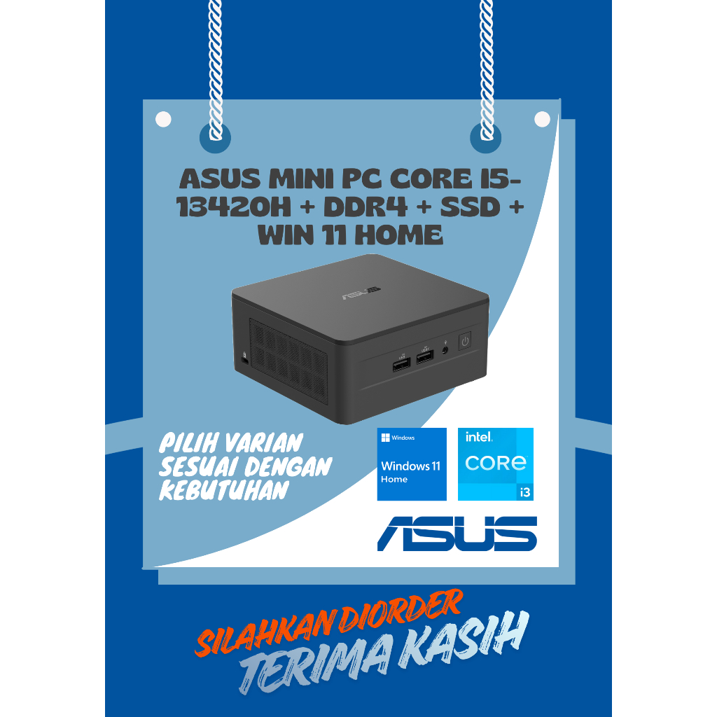 ASUS NUC CORE i5-13420H | ASUS MINI PC | RNUC13ANHH5 | DDR4 | SSD | WIN 11 HOME