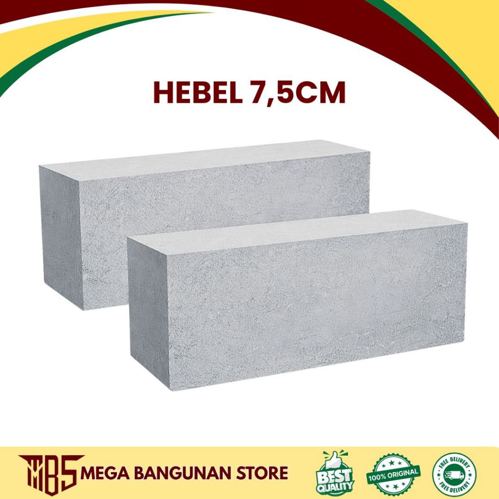 Hebel BATA RINGAN 7.5 CM PER 1 Kubik 111 PCS