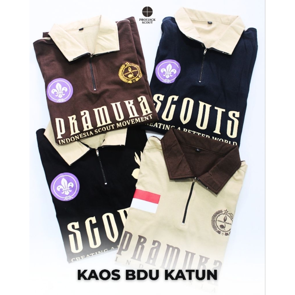 Kaos BDU Sablon Lapangan Pramuka Terbaruu | Kaos BDU Perlengkapan Pramuka