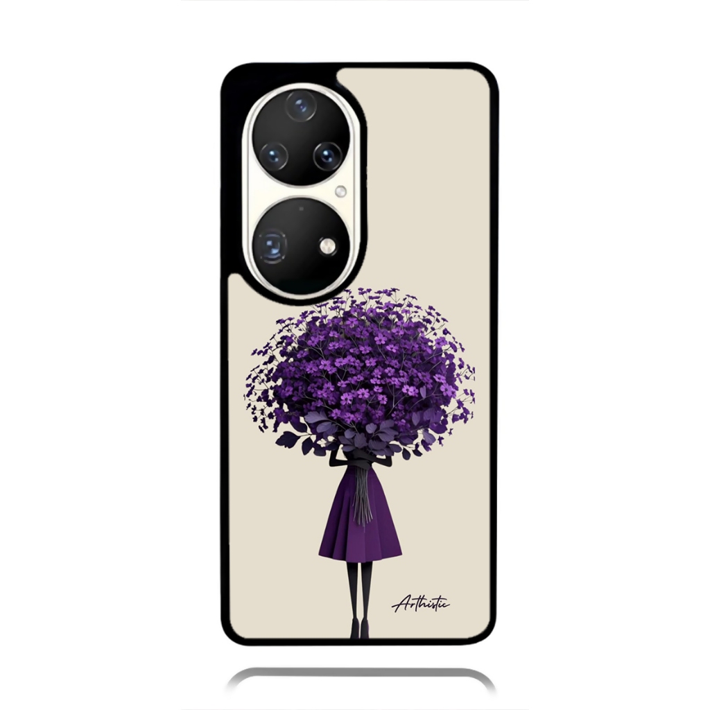 Case Phone HUAWEI P50 P40 P30 P20 Pro TPU Rubber Softcase Arthistic Purple