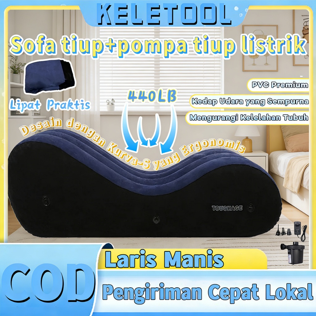 Air Sofa Portable Inflatable Dengan Pompa Sofa Tiup Berkemah Rumah dan Luar Ruangan Sofa Tiup Sofa A