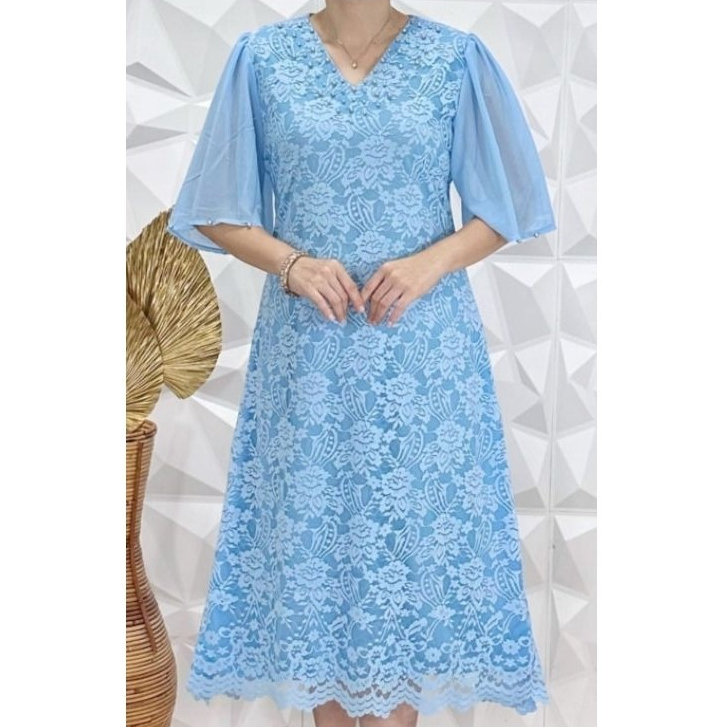 NR DRESS SEMI PRANCIS/ Sity FASHION RENDA PREMIUM LEHER V RESLETING BELAKANG LENGAN