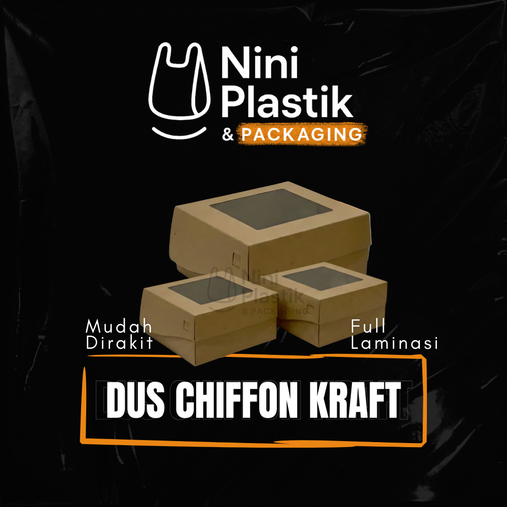 Box Chiffon Kraft Jendela Full Laminasi - Dus Cake, Chiffon, Bolu, Hampers - Wrap It Now