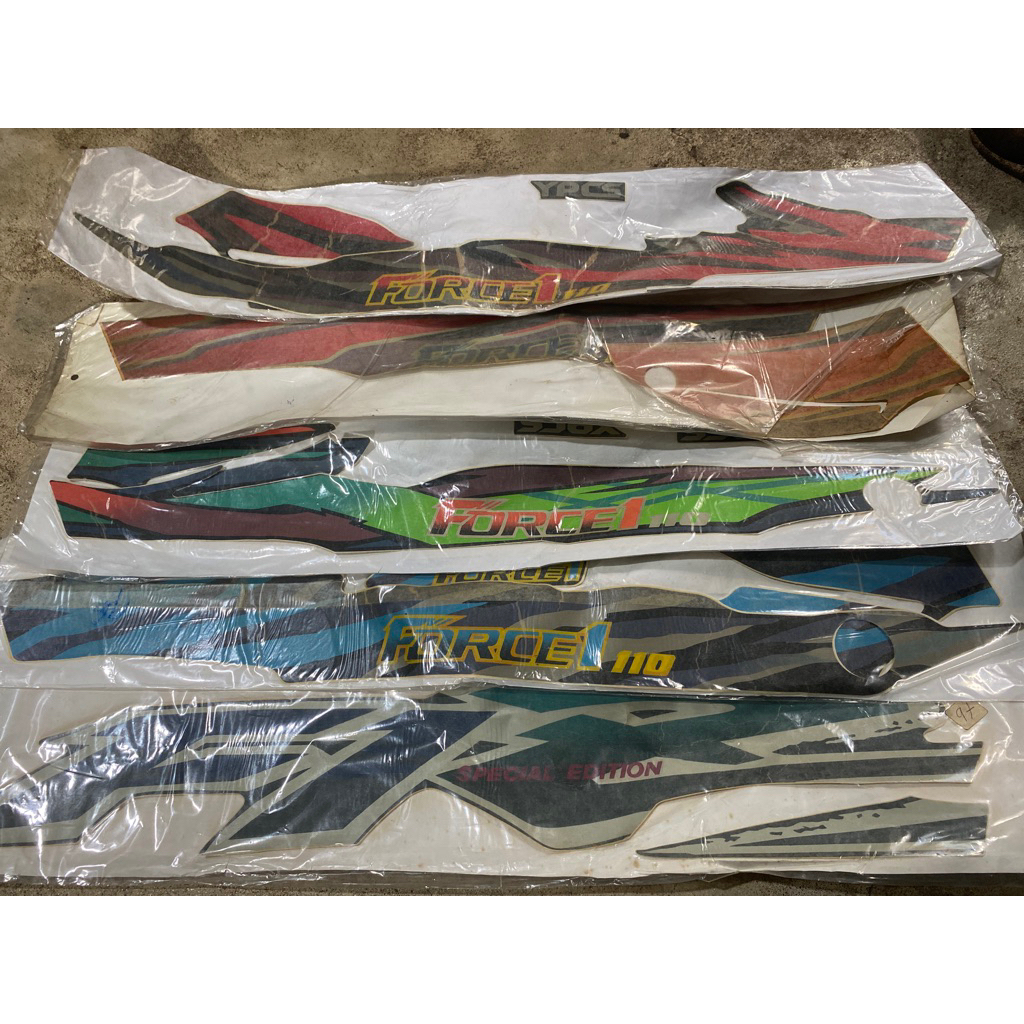 DECAL STIKER STICKER STRIPING BODY SET YAMAHA FORCE 1 FORCE1 POSWAN F1 LAMINASI NOS