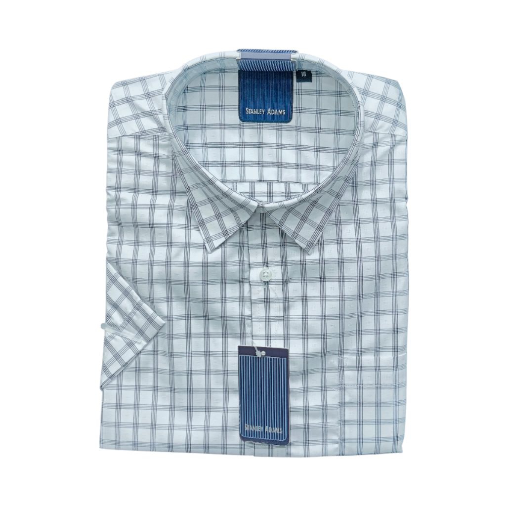 Kemeja Stanley Adam Original Pria Kerja Kantor Formal Lengan Pendek