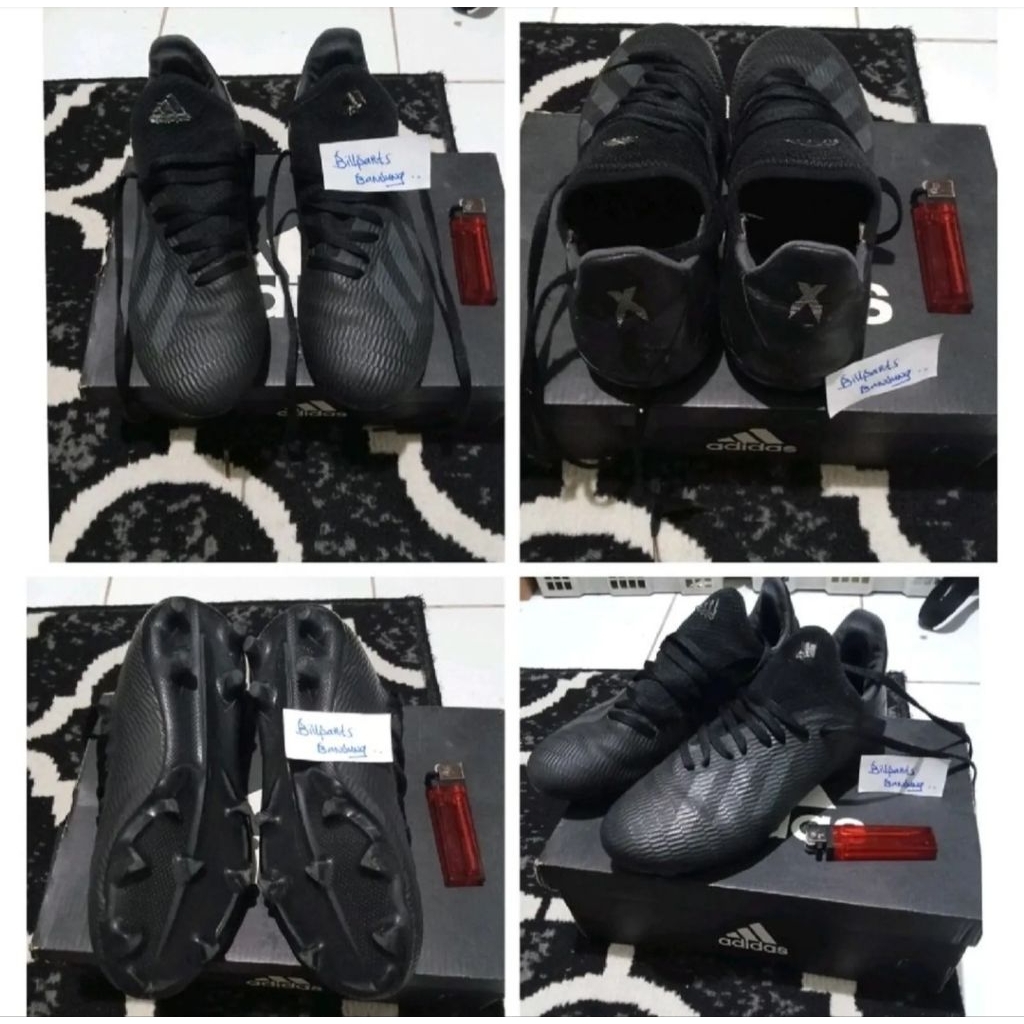 sepatu Bola Adidas X 19.3 anak BEKAS hitam size 35