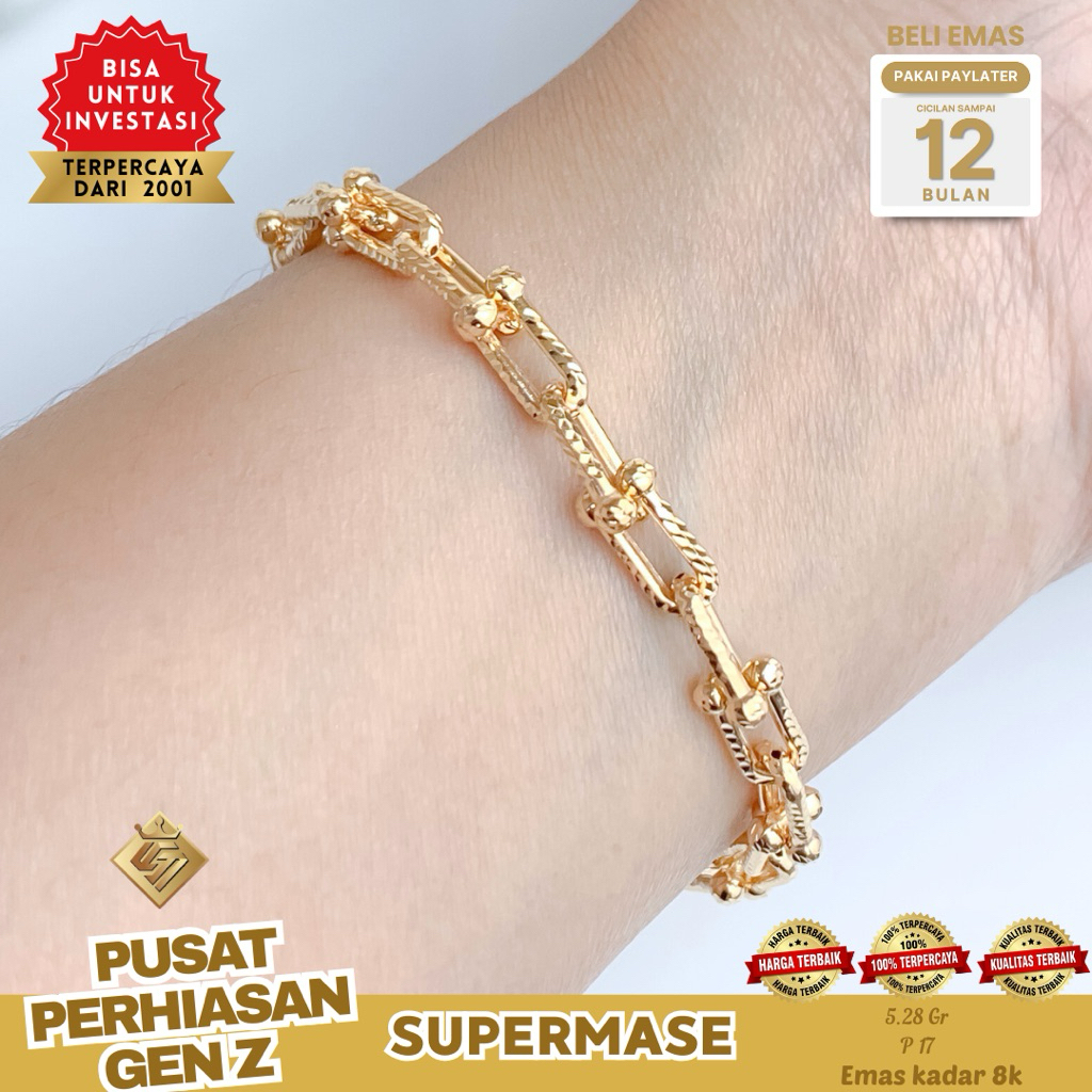 Gelang Emas 8K Bracelet Luxury Adjustable - Supermase